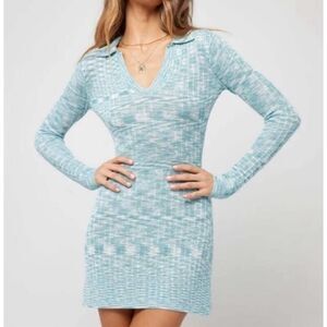 L*SPACE Aria‎ Knit Dress Size XS Spacedye Light Blue Heather Super Soft